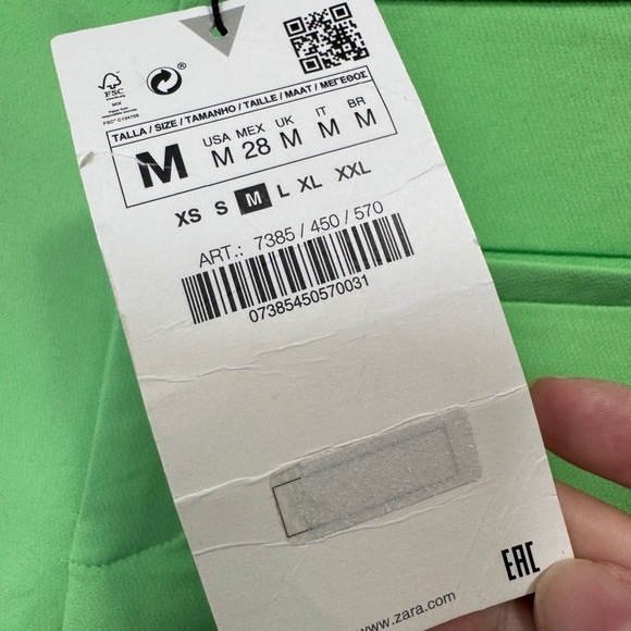 Zara High Waist Crop Flare Pants Green - Picture 10 of 13